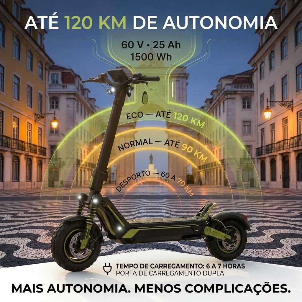Até 120 km de autonomia
