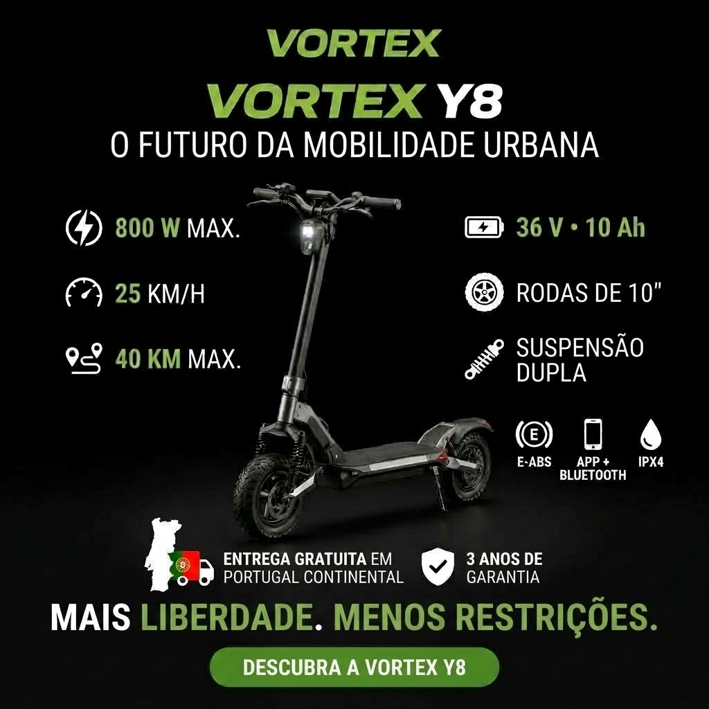 VORTEX Y8: especificações e mobilidade urbana