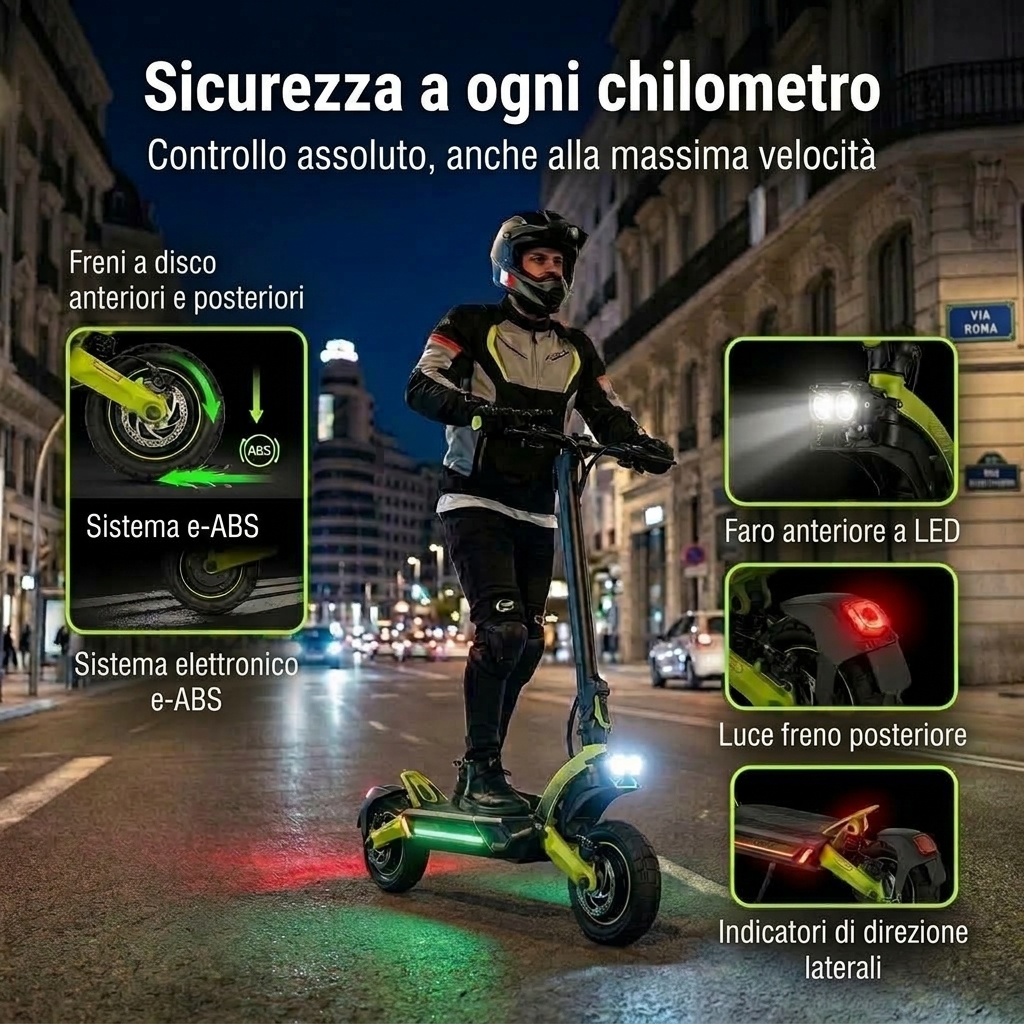 Sicurezza a ogni chilometro: freni a disco ed e-ABS