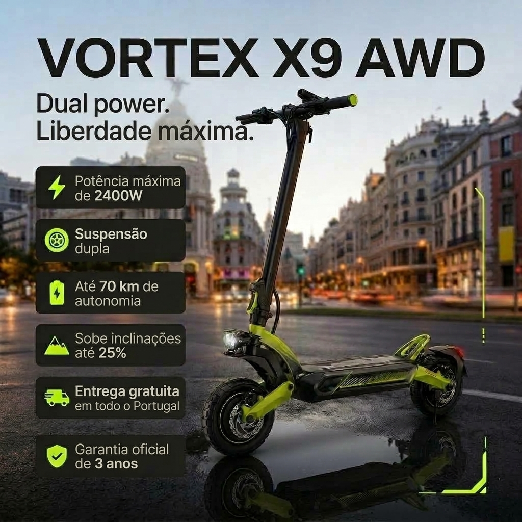 VORTEX X9 AWD: dupla potência, liberdade máxima