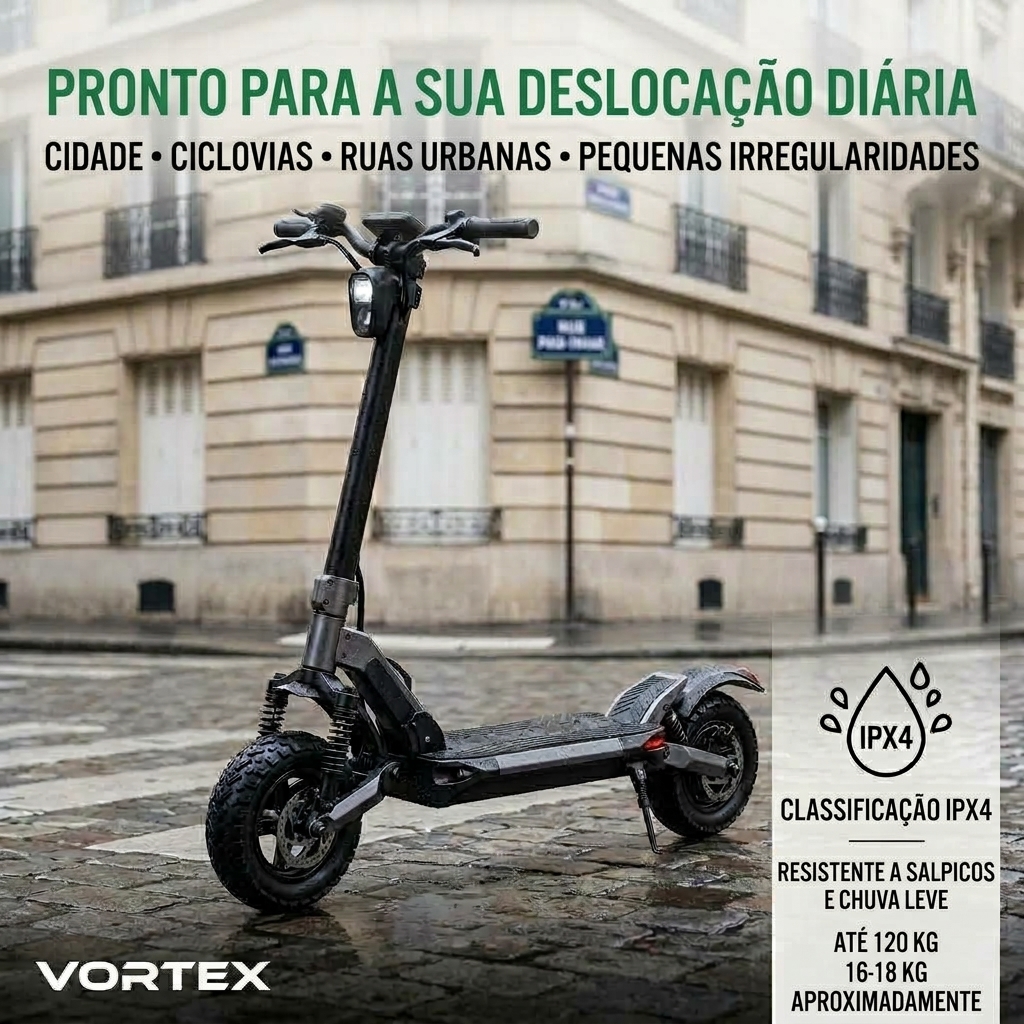 Pronto para a sua deslocação diária: resistência IPX4