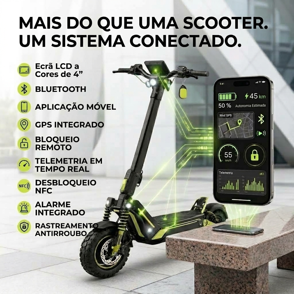 Um sistema conectado: app, GPS, Bluetooth e NFC