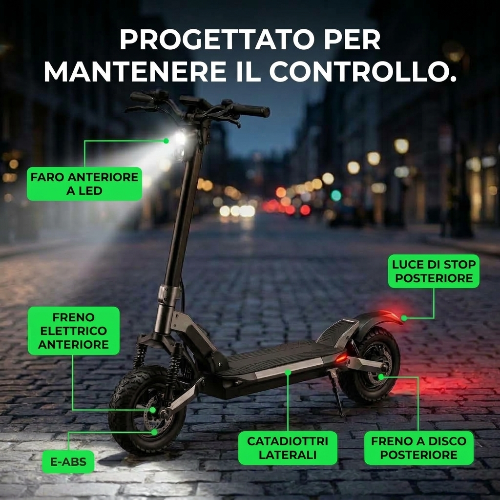 Progettato per mantenere il controllo: luci e freni