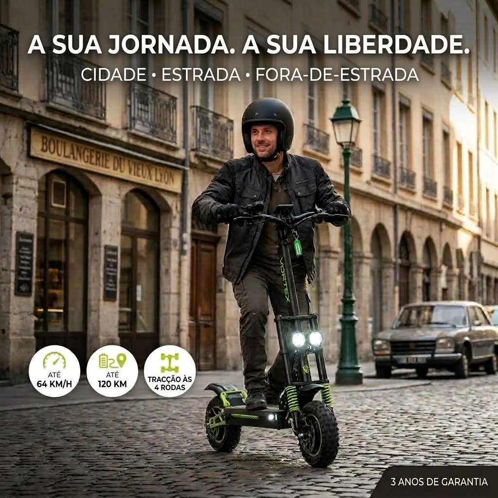 A sua jornada, a sua liberdade: cidade, estrada e fora-de-estrada